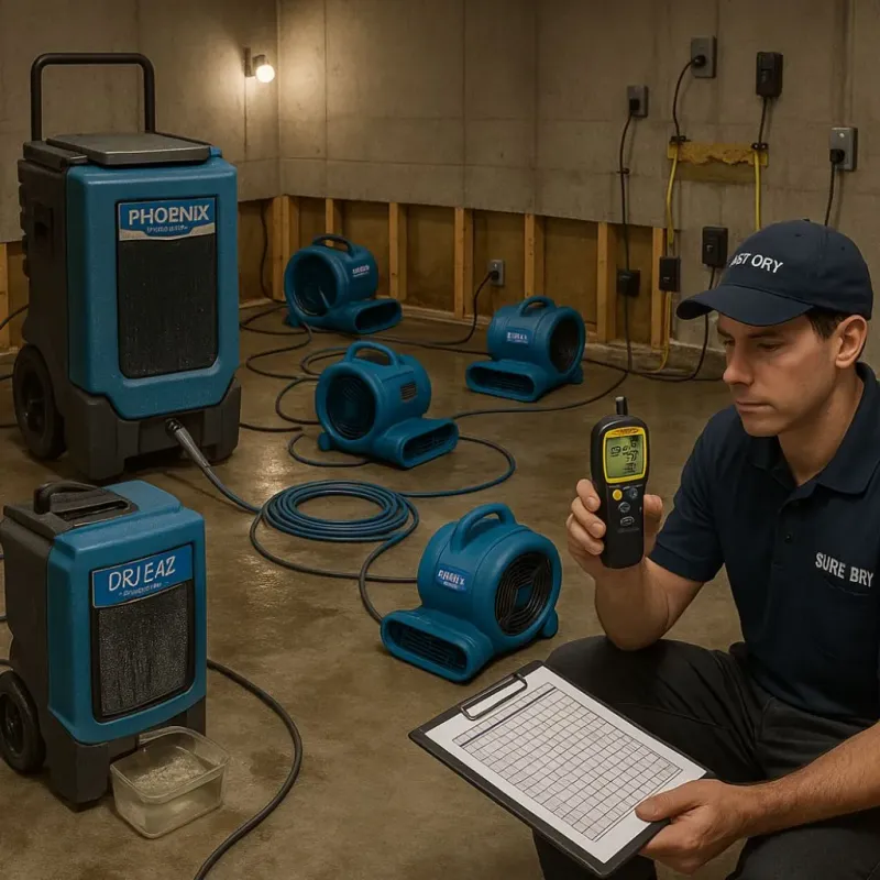 Structural Drying and Dehumidification process in Pleasanton, TX